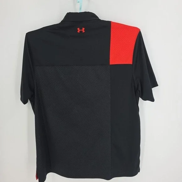 Under Armor Black and Orange Men's Heat Gear‎ Polyester Athletic Shirt Size 2XL - Picture 4 of 9